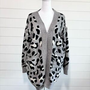Janice Apparel Open Front Cardigan Leopard, Animal Print Sweater‎ One Size